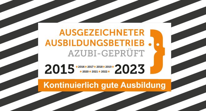 9 Jahre kontinuierlich gute Ausbildung seit 2015.